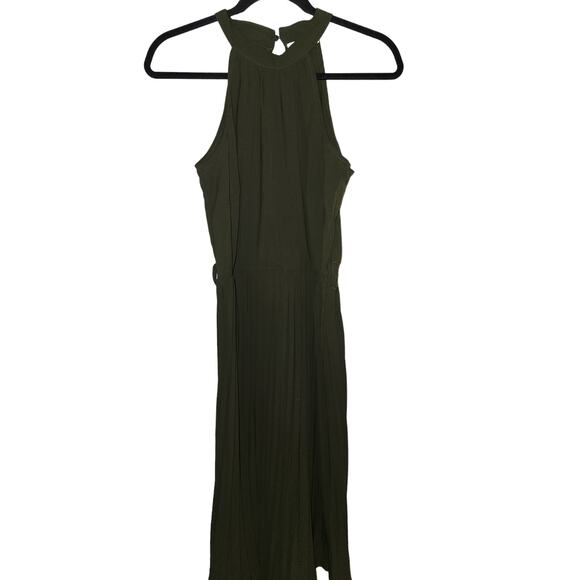 Kirundo Olive Green High Neck Sleeveless‎ Maxi Dress Size Small - Picture 1 of 9